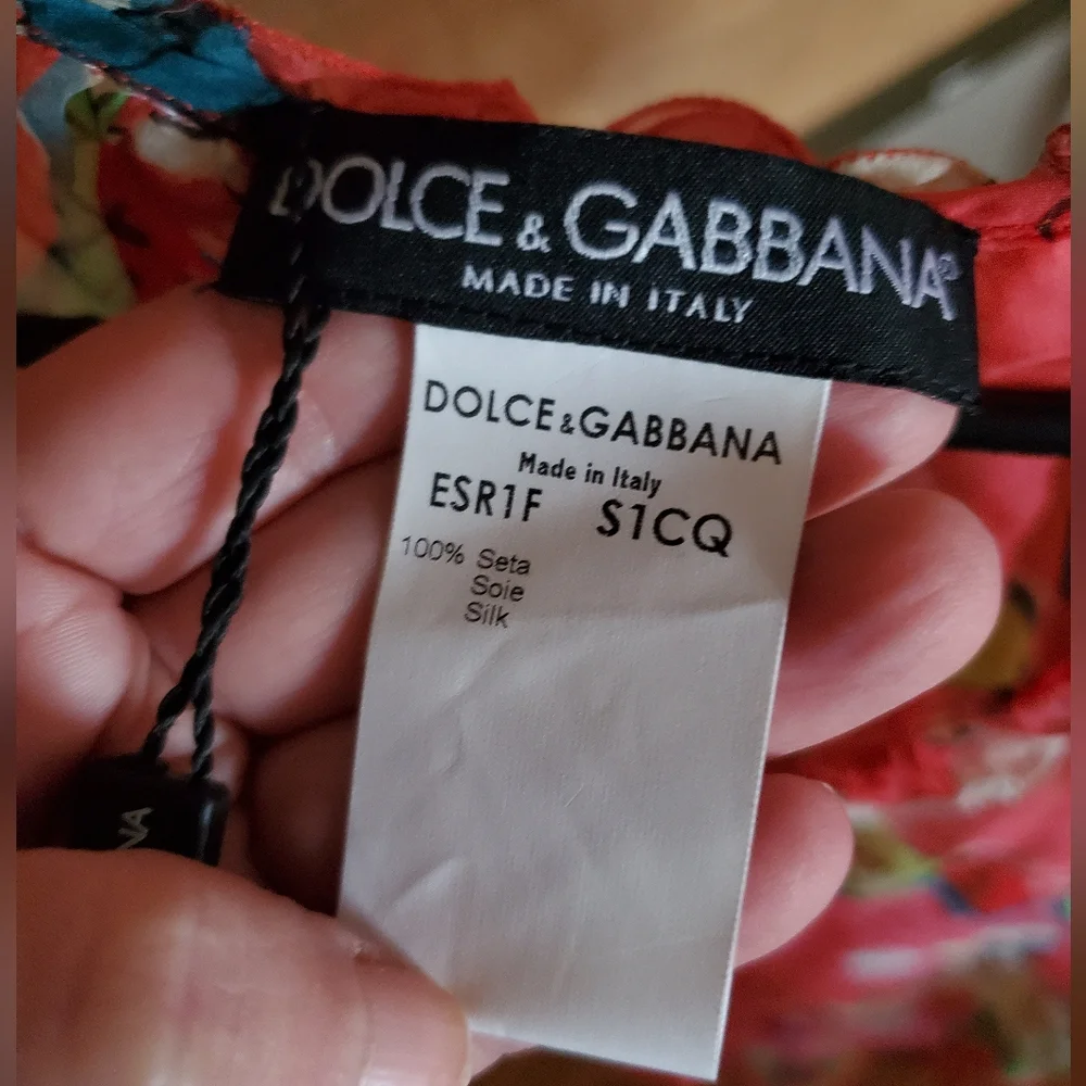 Dolce & Gabbana Red Floral Silk Semi Sheer Blouse - Picture 10 of 12